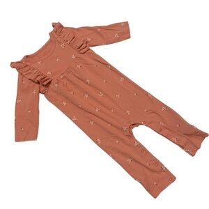 Cat & Jack Romper Orange Flowers Baby Girl 6-9 months